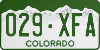 CO license plate 029XFA