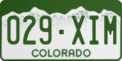 CO license plate 029XIM