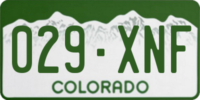 CO license plate 029XNF