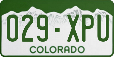 CO license plate 029XPU