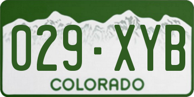 CO license plate 029XYB