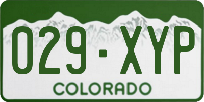 CO license plate 029XYP