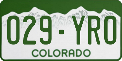 CO license plate 029YRO