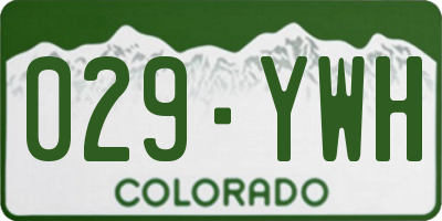 CO license plate 029YWH