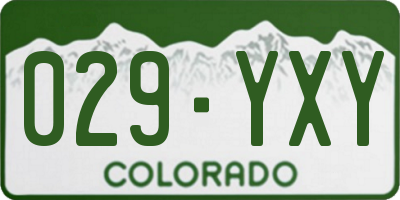 CO license plate 029YXY