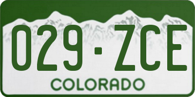 CO license plate 029ZCE