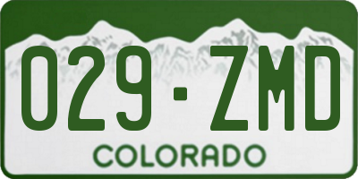 CO license plate 029ZMD