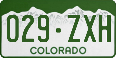 CO license plate 029ZXH