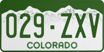 CO license plate 029ZXV