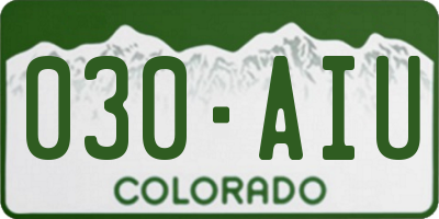 CO license plate 030AIU