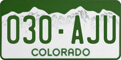 CO license plate 030AJU
