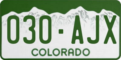 CO license plate 030AJX