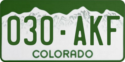 CO license plate 030AKF