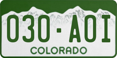 CO license plate 030AOI