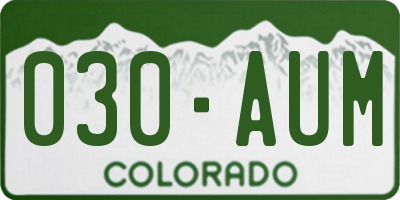 CO license plate 030AUM