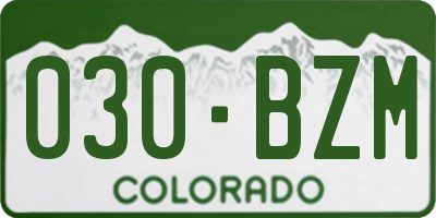 CO license plate 030BZM