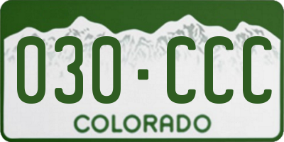 CO license plate 030CCC