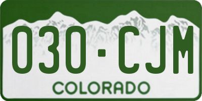 CO license plate 030CJM