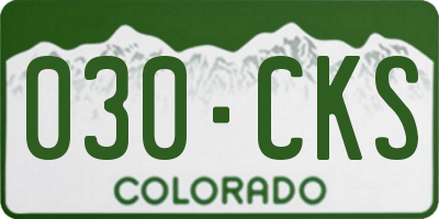CO license plate 030CKS