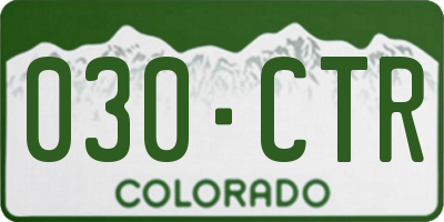 CO license plate 030CTR