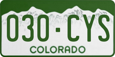 CO license plate 030CYS