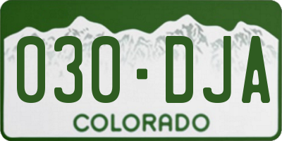 CO license plate 030DJA