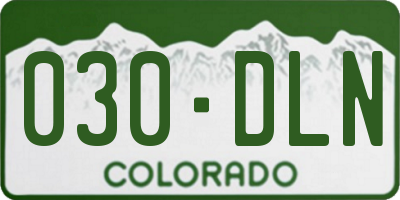 CO license plate 030DLN