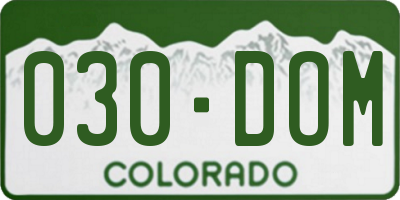 CO license plate 030DOM