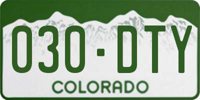 CO license plate 030DTY