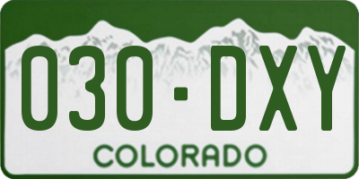 CO license plate 030DXY