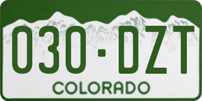 CO license plate 030DZT
