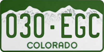 CO license plate 030EGC