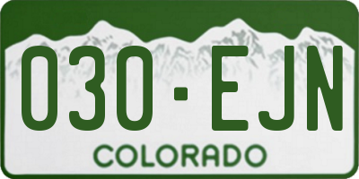 CO license plate 030EJN