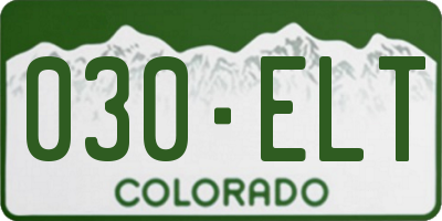 CO license plate 030ELT