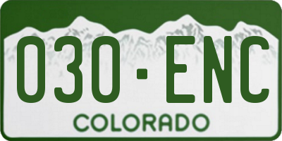 CO license plate 030ENC