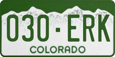 CO license plate 030ERK