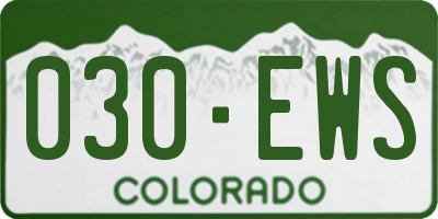 CO license plate 030EWS