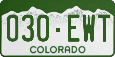 CO license plate 030EWT