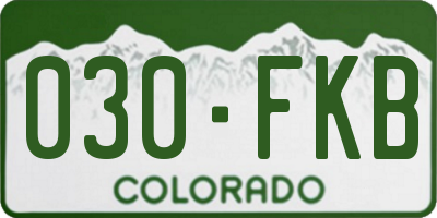 CO license plate 030FKB