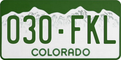 CO license plate 030FKL
