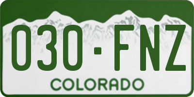 CO license plate 030FNZ