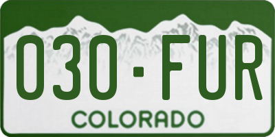CO license plate 030FUR