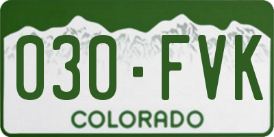 CO license plate 030FVK