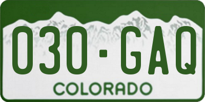 CO license plate 030GAQ