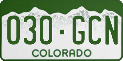 CO license plate 030GCN