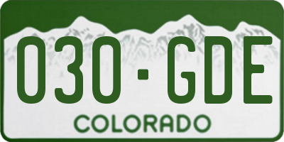 CO license plate 030GDE
