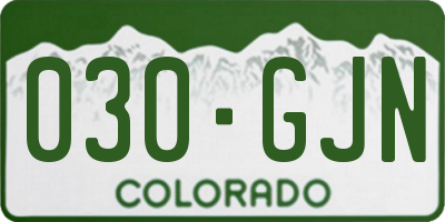 CO license plate 030GJN