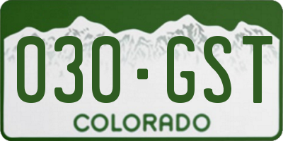 CO license plate 030GST