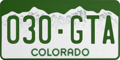CO license plate 030GTA