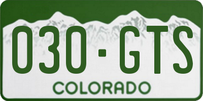 CO license plate 030GTS